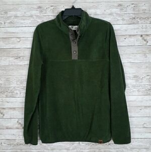 Liv Outdoor Mens Fleece Sweatshirt S 1/4 Snap Green 281